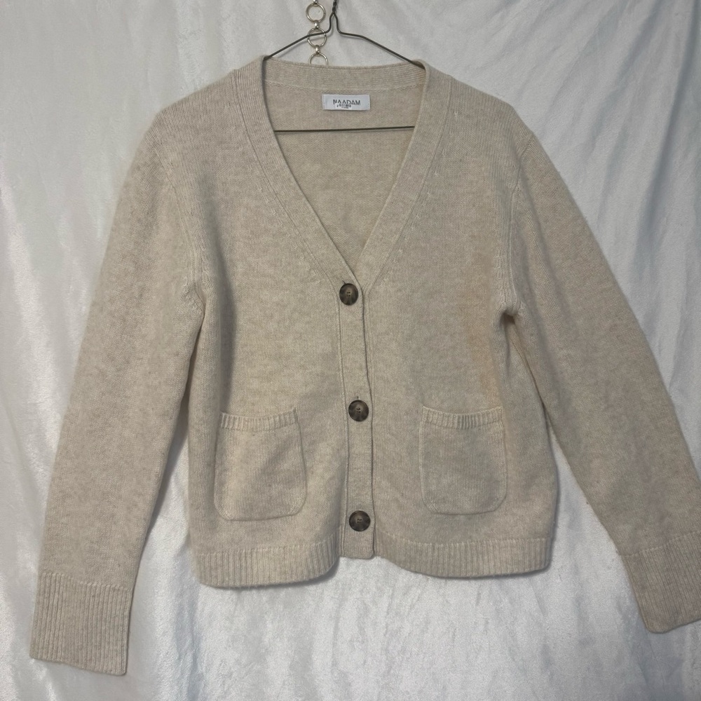 NAADAM Cream Cardigan Sweater